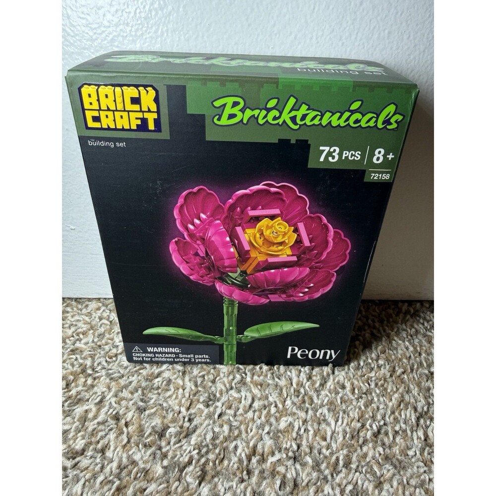Brick Craft Bricktanicals Peony Building Set 73 Pcs Flower Kit NEW
